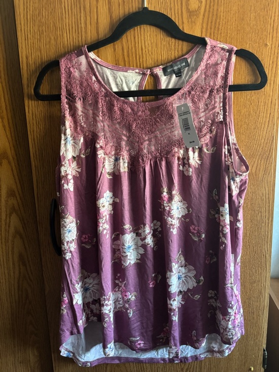 Wallflower Tops - Wallflower Mauve Floral Lace Yoke Camisole